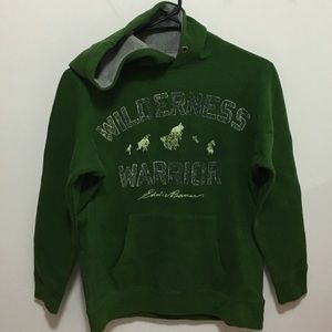 Eddie Bauer Boys Size 10 Green Hooded Sweatshirt